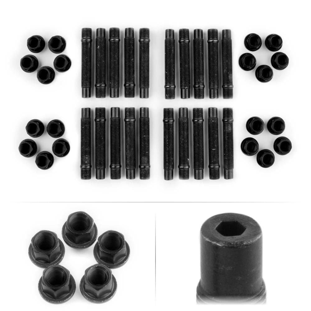 APEX:BMW(F#/G#)用ホイールスタッドキット:M14x1.25mm:75mm/90mm:ブラックナット/シルバーナット