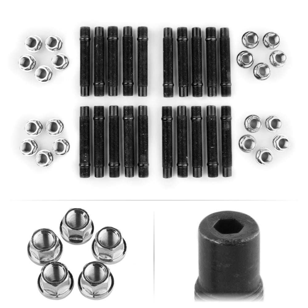 APEX:BMW(F#/G#)用ホイールスタッドキット:M14x1.25mm:75mm/90mm:ブラックナット/シルバーナット