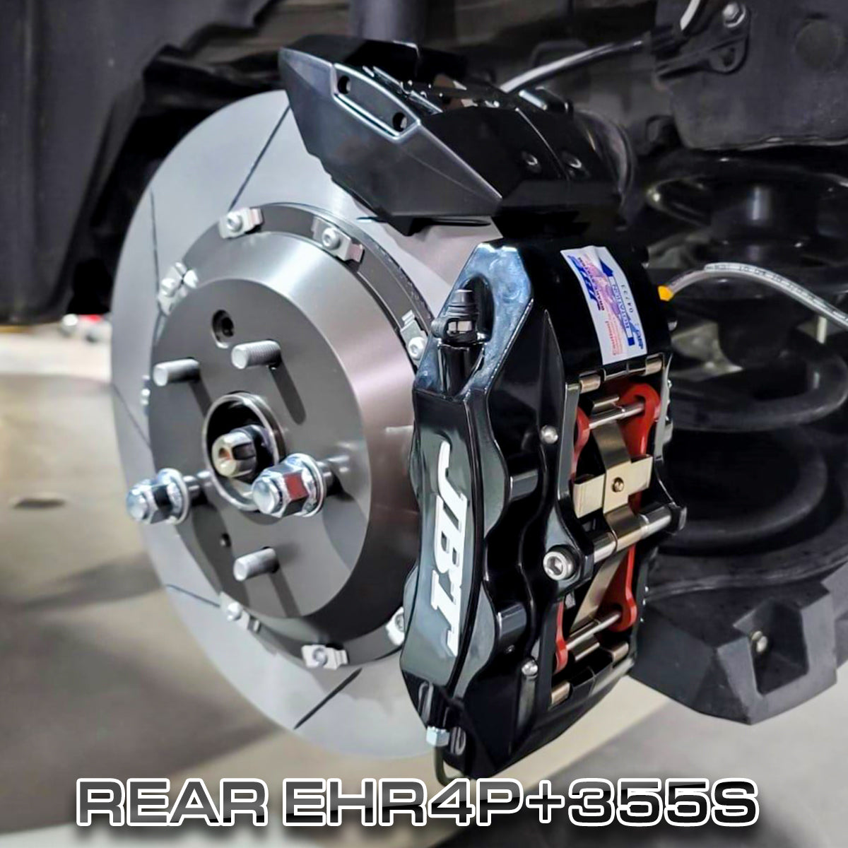 JBTブレーキキャリパーキット:アルファード(AGH40W)/ヴェルファイア(AAHH40W)4POT(EHR4P)+2ピース380mmスリットローター+ブラケット+パッド+ブレーキホース:リア用EPBツインキャリパーキット:全10色