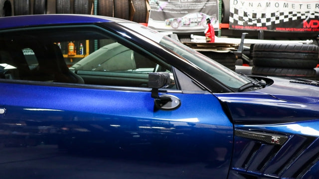 EVS Tuning カーボンGTLMエアロミラー (Black/Silverマウント) - Nissan GT-R(R35)
