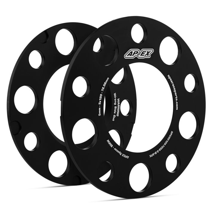 APEX:ポルシェ用ホイールスペーサー:5x130mm:3mm/5mm:シルバー/ブラック