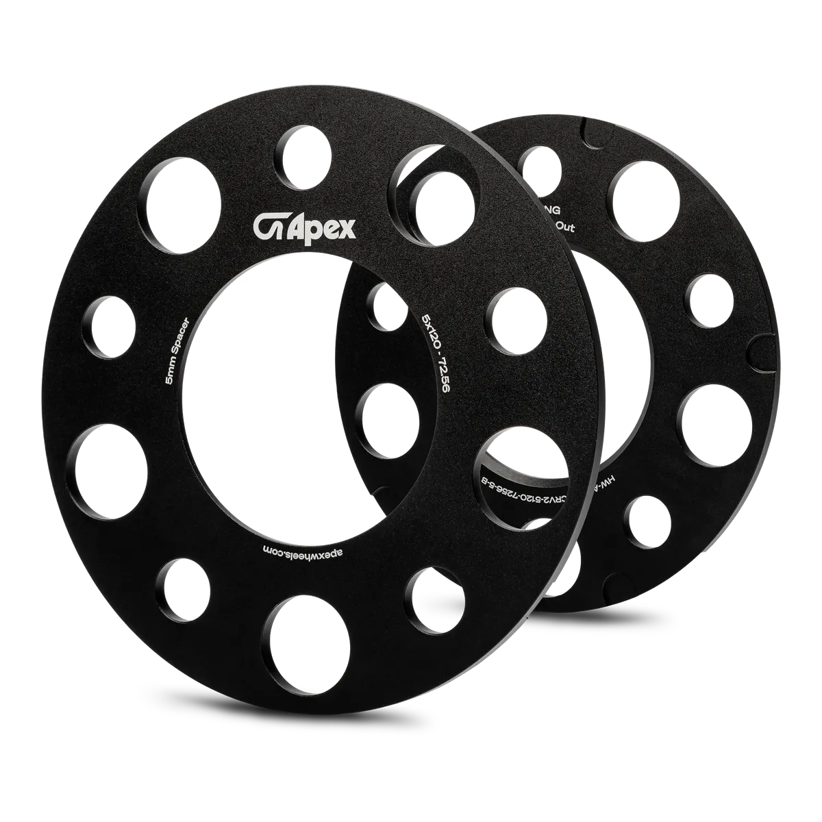 APEX:ポルシェ用ホイールスペーサー:5x130mm:3mm/5mm:シルバー/ブラック