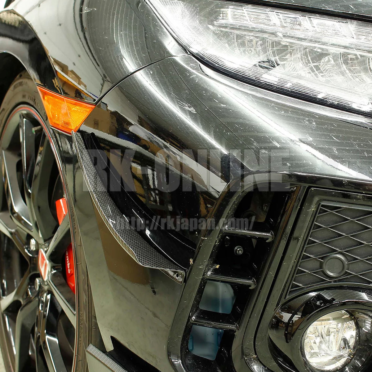 VERUS ENGINEERING(ヴェルスエンジニアリング)A0185A:HONDA CIVIC(FK7/FK8) ダイブプレーン ドライカーボン製カナードセット