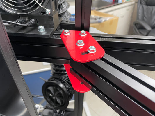 RK-ONLINE SIM RACING アルミリグ用アームマウントプレート:30mmタイプ角度調整スチールレッド