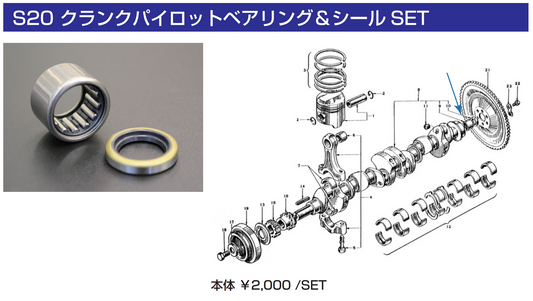 亀有エンジンワークス：S20エンジンパーツ：クランクパイロットベアリング＆シール SET