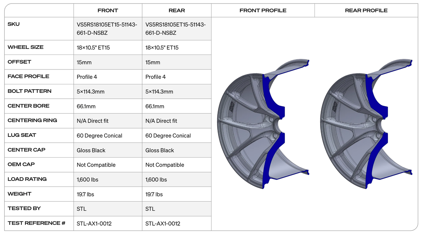 APEX VS-5RS：4本セット 18x10.5J+15 5x114.3mm 66.1mm NISSAN/スカイラインGT-R BNR32 全4色