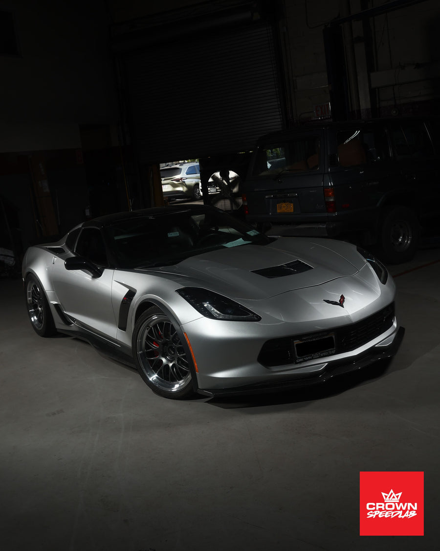 CHEVROLET コルベット C7 ワイドボディ に APEX ML-10RT F:19x10J ET32 / R:20x12J ET50 Machined Lip Anthracite を装着