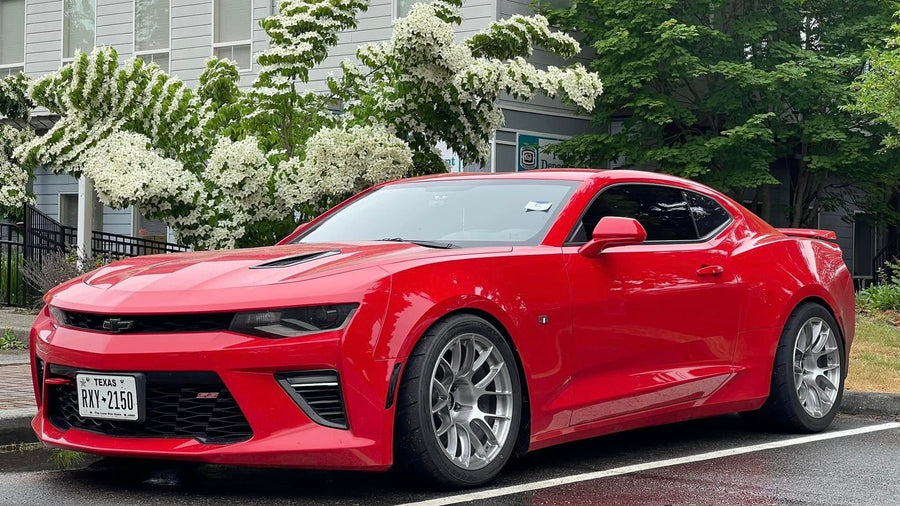 CHEVROLET カマロ 6th Gen に APEX EC-7RS F:18x11J ET7 / R:18x12J ET41 Brushed Clear を装着