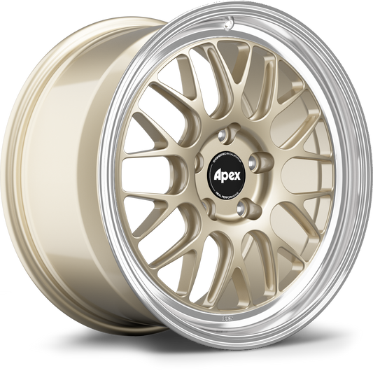 APEX ML-10RT Machined Lip Gloss Motorsport Gold ホイール単体