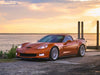 CHEVROLET コルベット C6 ワイドボディ に APEX ML-10RT F:18x10J ET32 / R:19x12J ET50 Machined Lip Race Silver を装着