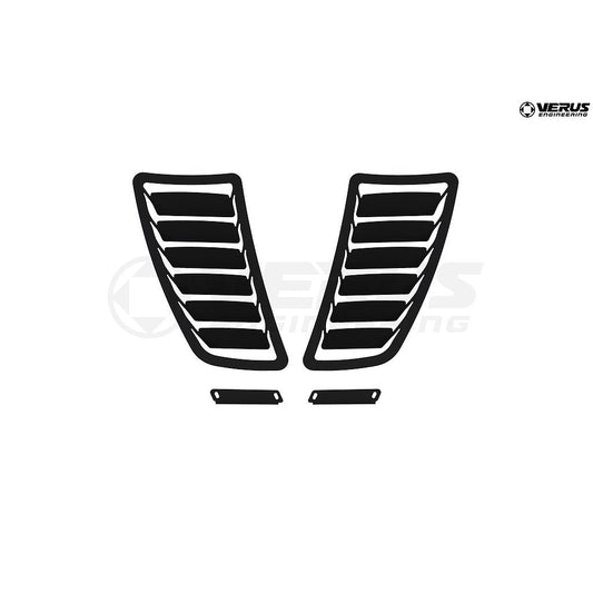 VERUS ENGINEERING(ヴェルスエンジニアリング)A0212A：SUBARU WRX(GRB/GVB)：フードルーバーキット：左右セット：ブラックパウダーコート