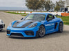 PORSCHE 718 ケイマン GT4 RS に APEX EC-7RS 19x9.5J ET49 / 19x11J ET48 PSCL レースシルバーを装着