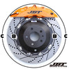 JBTブレーキキャリパーキット：クラウンスポーツ(AZSH36W)：6POT（RS6P）+2ピース380/400mmスリットローター＋ブラケット＋パッド＋ブレーキホース：フロントフルセット：全10色