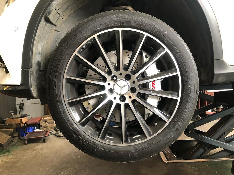 JBTブレーキキャリパーキット：MERCEDES BENZ GLC 43 Coupe：6POT（RS6P）+2ピース380mmスリットローター＋ブラケット＋パッド＋ブレーキホース：フロントフルセット：全9色