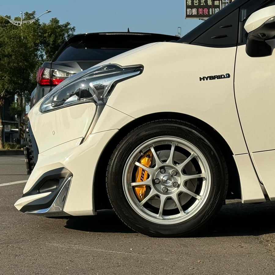 JBTブレーキキャリパーキット：TOYOTA Sienta：4POT（JB4P）+2ピース302/330mmスリットローター＋ブラケット＋パッド＋ブレーキホース：フロントフルセット：全9色