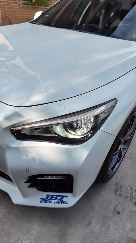 JBTブレーキキャリパーキット：INFINITI Q50 Hybrid：8POT（Z8）+2ピース380mmスリットローター＋ブラケット＋パッド＋ブレーキホース：フロントフルセット：全9色