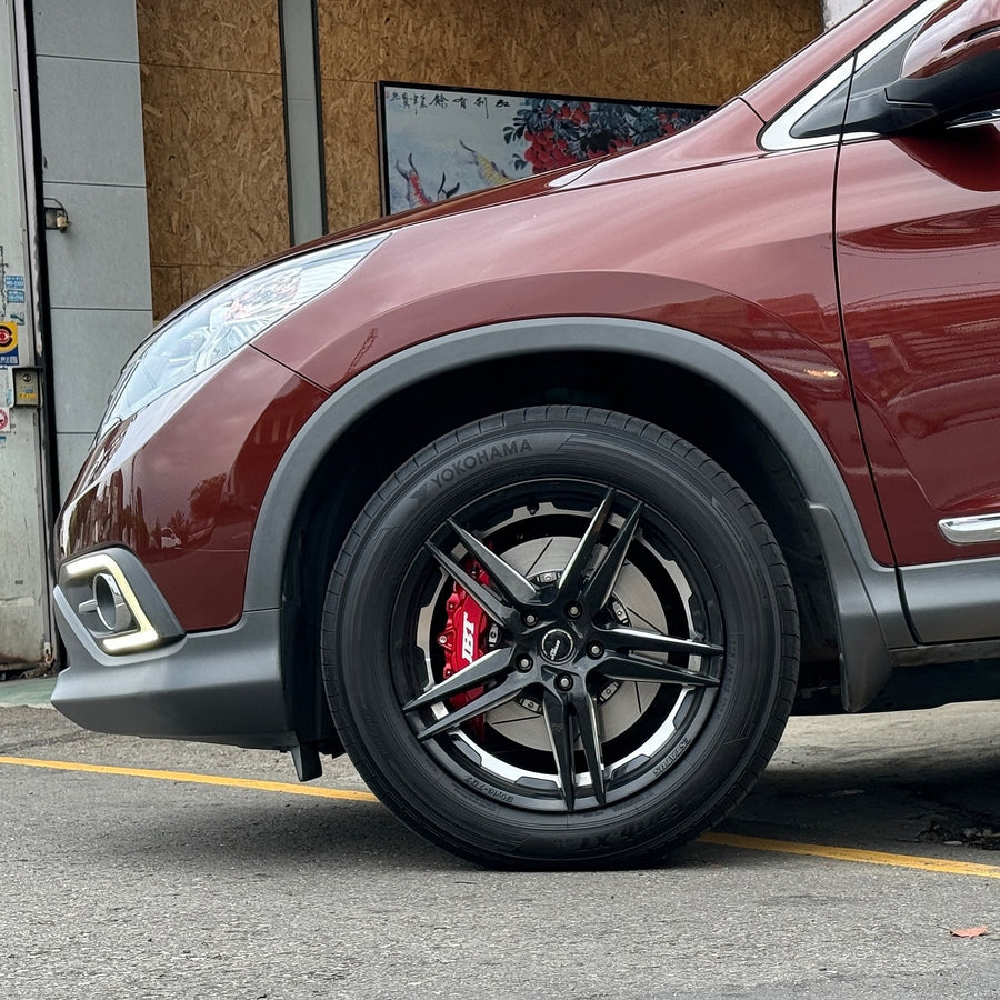 JBTブレーキキャリパーキット：HONDA CR-V IV：4POT（SP4P）+2ピース330mmスリットローター＋ブラケット＋パッド＋ブレーキホース：フロントフルセット：全9色