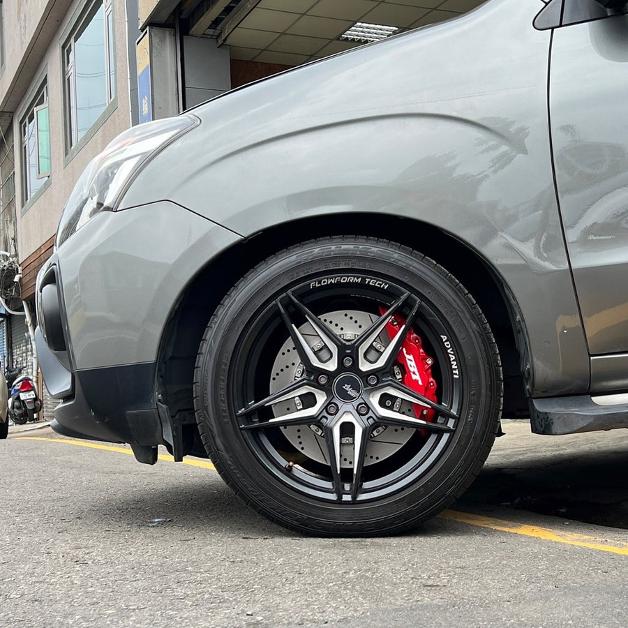 JBTブレーキキャリパーキット：MITSUBISHI Zinger：4POT（SP4P）+2ピース355mmスリットローター＋ブラケット＋パッド＋ブレーキホース：フロントフルセット：全9色