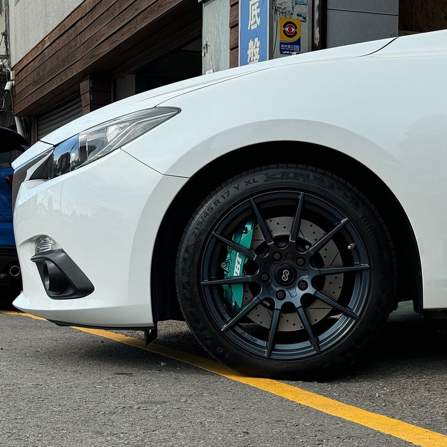 JBTブレーキキャリパーキット：MAZDA 3：4POT（SP4P）+2ピース330mmスリットローター＋ブラケット＋パッド＋ブレーキホース：フロントフルセット：全9色