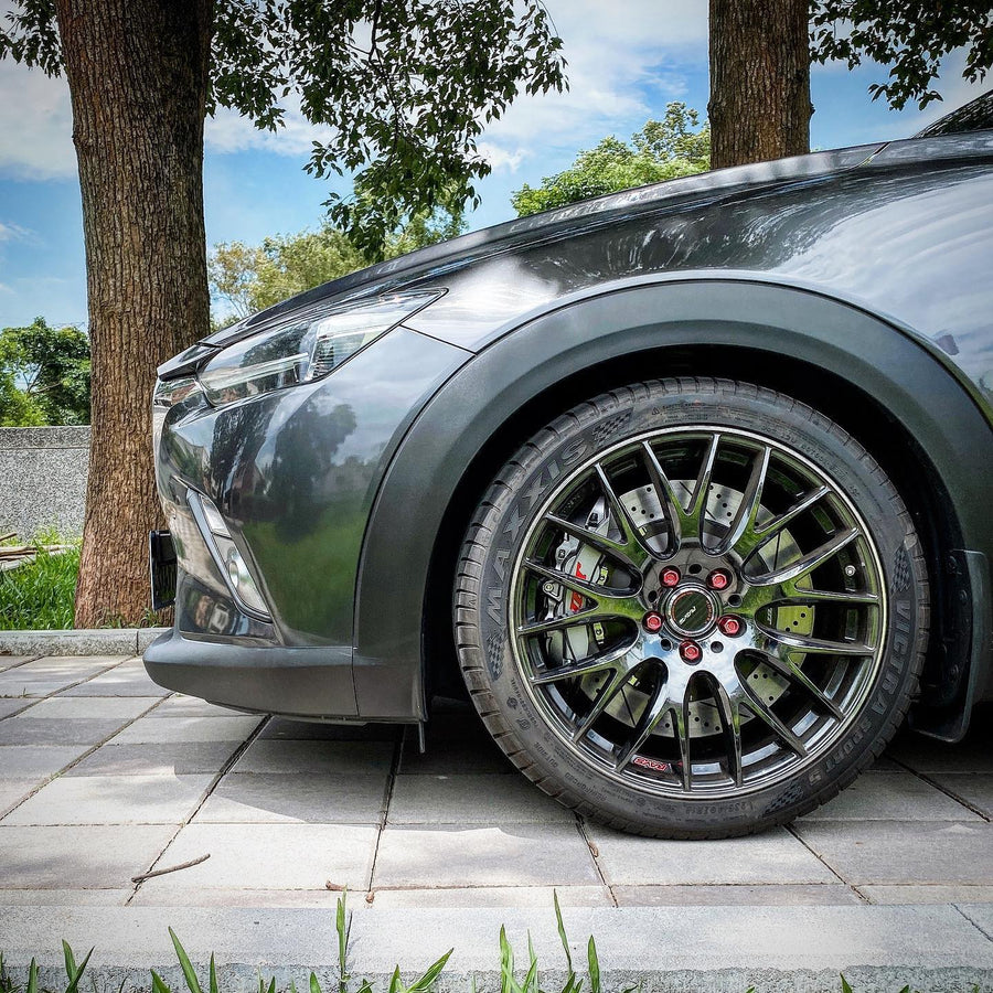 JBTブレーキキャリパーキット：MAZDA CX-3：4POT（SP4P）+2ピース380mmスリットローター＋ブラケット＋パッド＋ブレーキホース：フロントフルセット：全9色