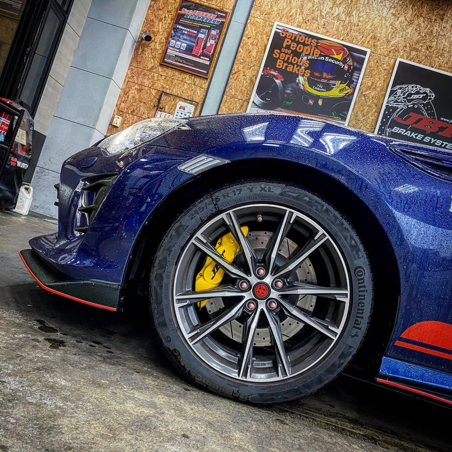 JBTブレーキキャリパーキット：TOYOTA 86：4POT（JB4P）+2ピース302/330mmスリットローター＋ブラケット＋パッド＋ブレーキホース：フロントフルセット：全9色