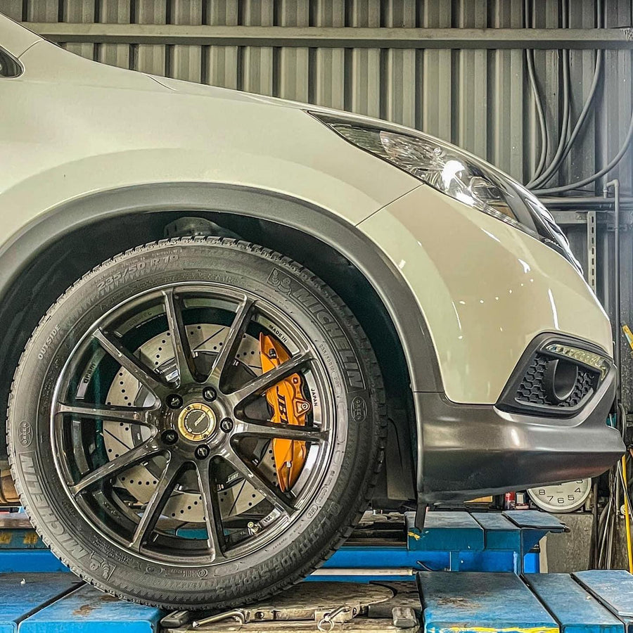 JBTブレーキキャリパーキット：HONDA CR-V：4POT（SP4P）+2ピース380mmスリットローター＋ブラケット＋パッド＋ブレーキホース：フロントフルセット：全9色