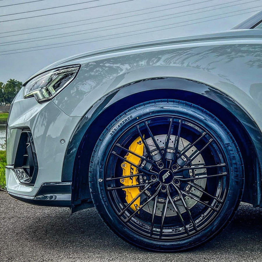 JBTブレーキキャリパーキット：AUDI Q3：6POT（RS6P）+2ピース380mmスリットローター＋ブラケット＋パッド＋ブレーキホース：フロントフルセット：全9色