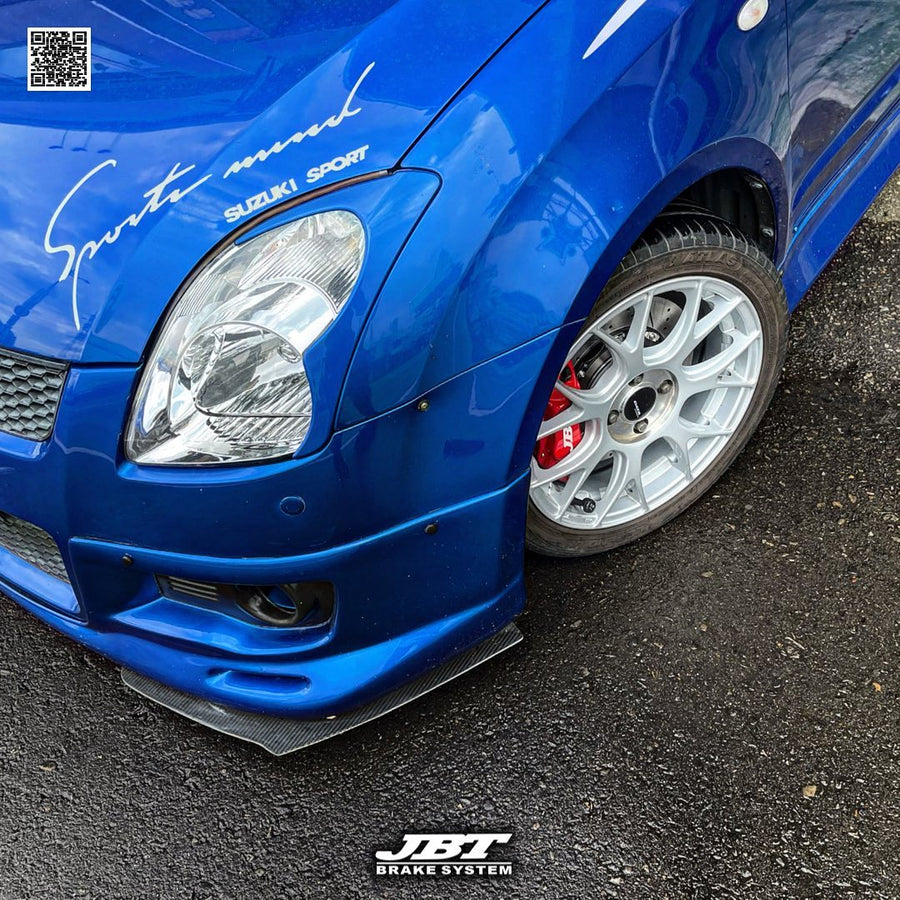 JBTブレーキキャリパーキット：SUZUKI Swift：4POT（JB4P）+2ピース302/330mmスリットローター＋ブラケット＋パッド＋ブレーキホース：フロントフルセット：全9色