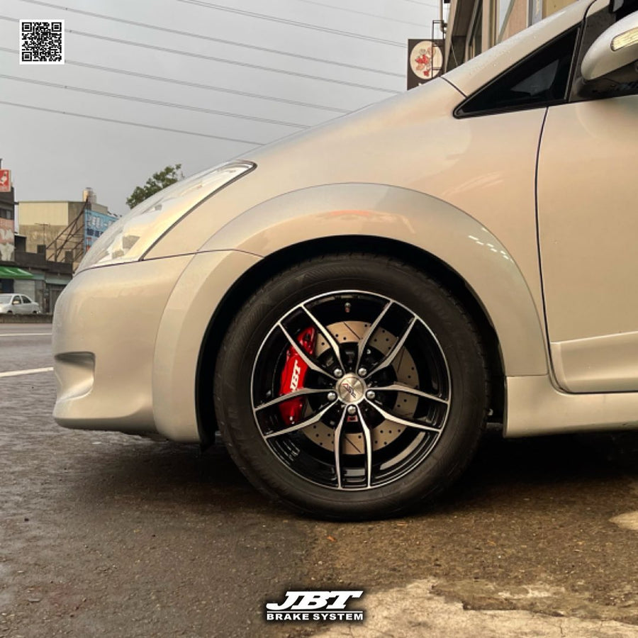 JBTブレーキキャリパーキット：TOYOTA Wish：4POT（JB4P）+2ピース302/330mmスリットローター＋ブラケット＋パッド＋ブレーキホース：フロントフルセット：全9色