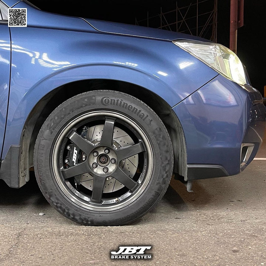 JBTブレーキキャリパーキット：SUBARU Forester IV：6POT（RS6P）+2ピース356mmスリットローター＋ブラケット＋パッド＋ブレーキホース：フロントフルセット：全9色