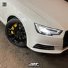 JBTブレーキキャリパーキット：AUDI A4：6POT（RS6P）+2ピース380mmスリットローター＋ブラケット＋パッド＋ブレーキホース：フロントフルセット：全9色