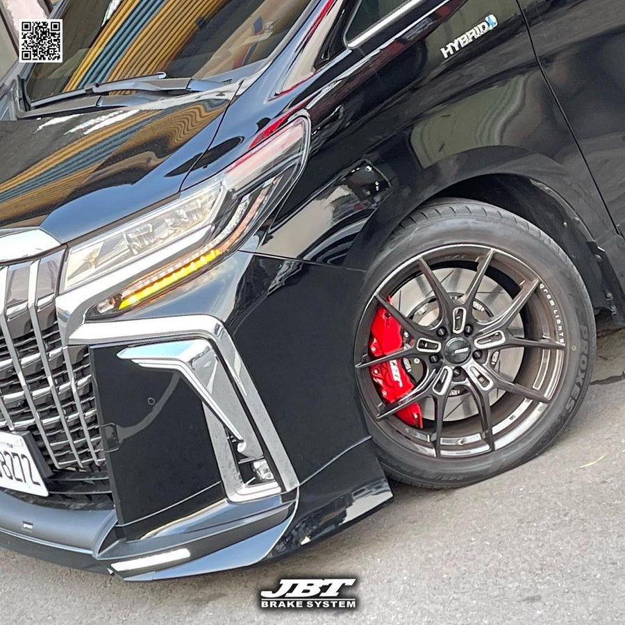 JBTブレーキキャリパーキット：TOYOTA Alphard：8POT（Z8）+2ピース380mmスリットローター＋ブラケット＋パッド＋ブレーキホース：フロントフルセット：全9色