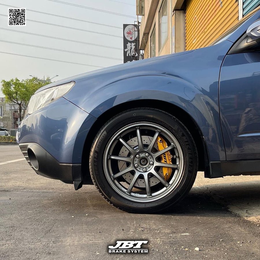 JBTブレーキキャリパーキット：SUBARU Forester III：4POT（SP4P）+2ピース330mmスリットローター＋ブラケット＋パッド＋ブレーキホース：フロントフルセット：全9色
