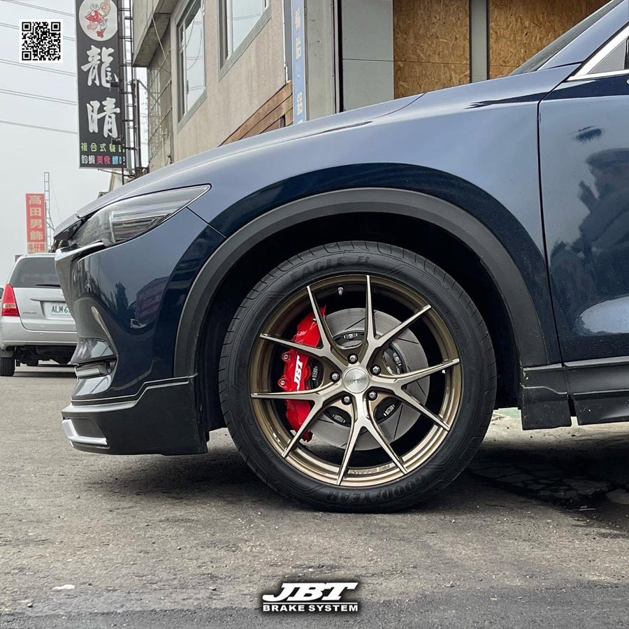 JBTブレーキキャリパーキット：MAZDA CX-5：6POT（RS6P）+2ピース380mmスリットローター＋ブラケット＋パッド＋ブレーキホース：フロントフルセット：全9色