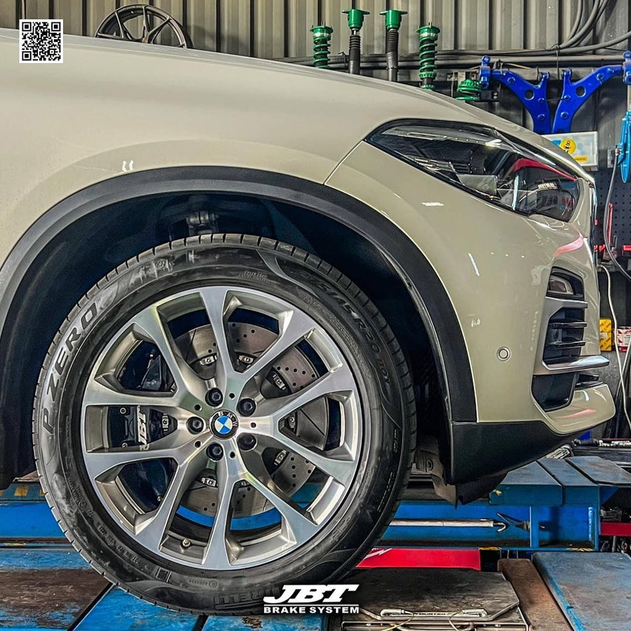 JBTブレーキキャリパーキット：BMW X5 G05：6POT（RS6P）+2ピース400mmスリットローター＋ブラケット＋パッド＋ブレーキホース：フロントフルセット：全9色