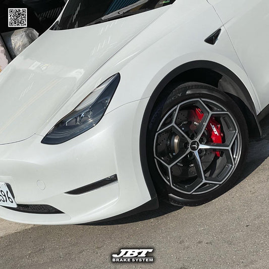 JBTブレーキキャリパーキット：TESLA Model Y：8POT（Z8）+2ピース400mmスリットローター＋ブラケット＋パッド＋ブレーキホース：フロントフルセット：全9色