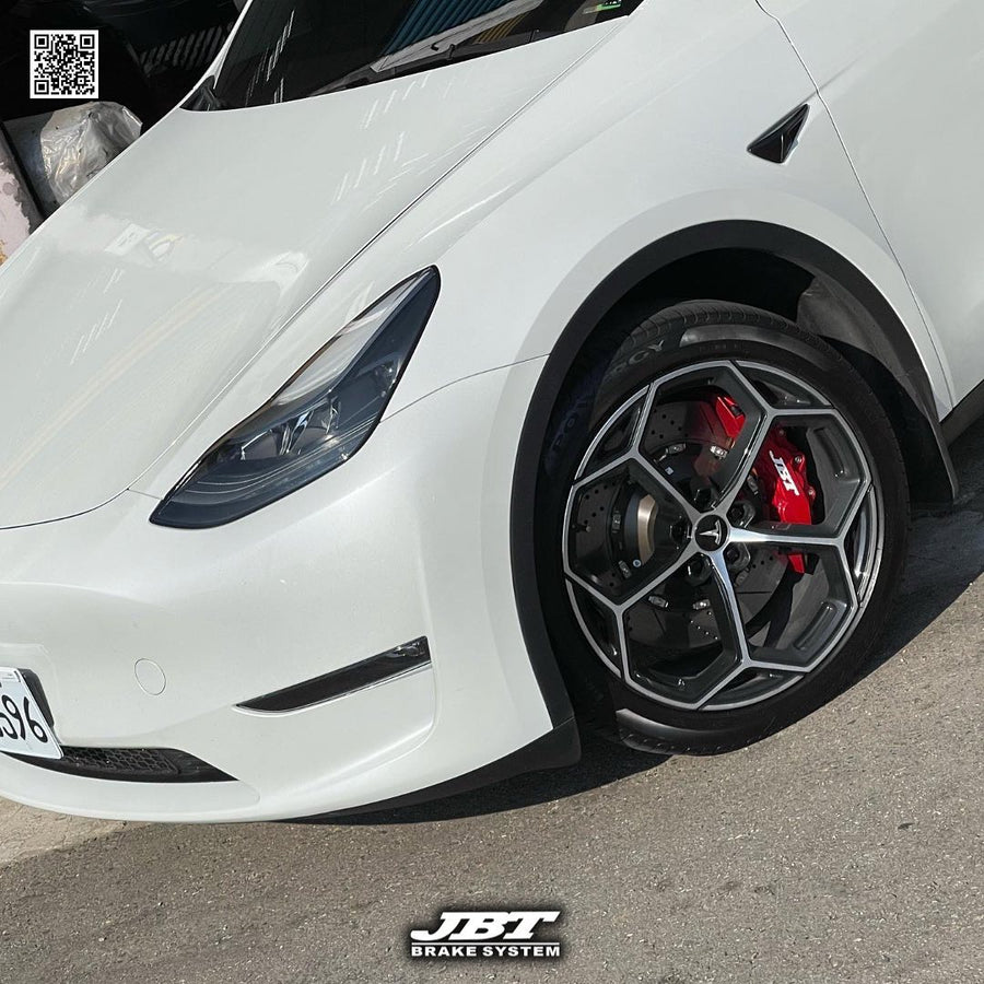 JBTブレーキキャリパーキット：TESLA Model Y：8POT（Z8）+2ピース400mmスリットローター＋ブラケット＋パッド＋ブレーキホース：フロントフルセット：全9色