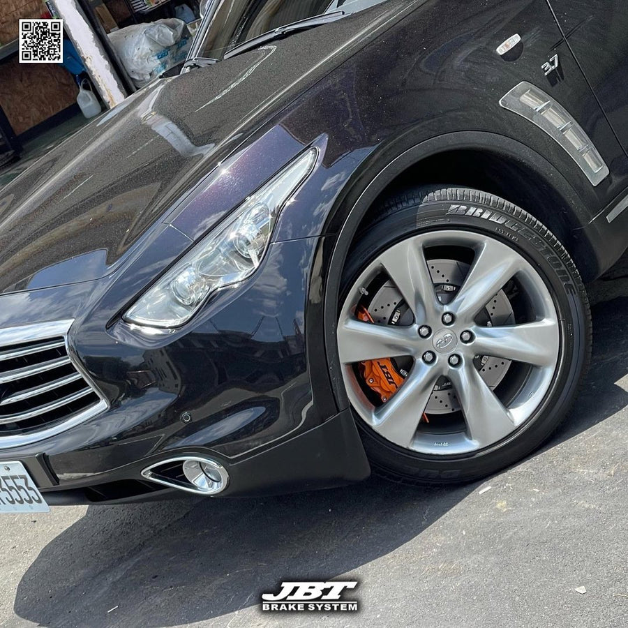 JBTブレーキキャリパーキット：INFINITI QX70：8POT（Z8）+2ピース400mmスリットローター＋ブラケット＋パッド＋ブレーキホース：フロントフルセット：全9色