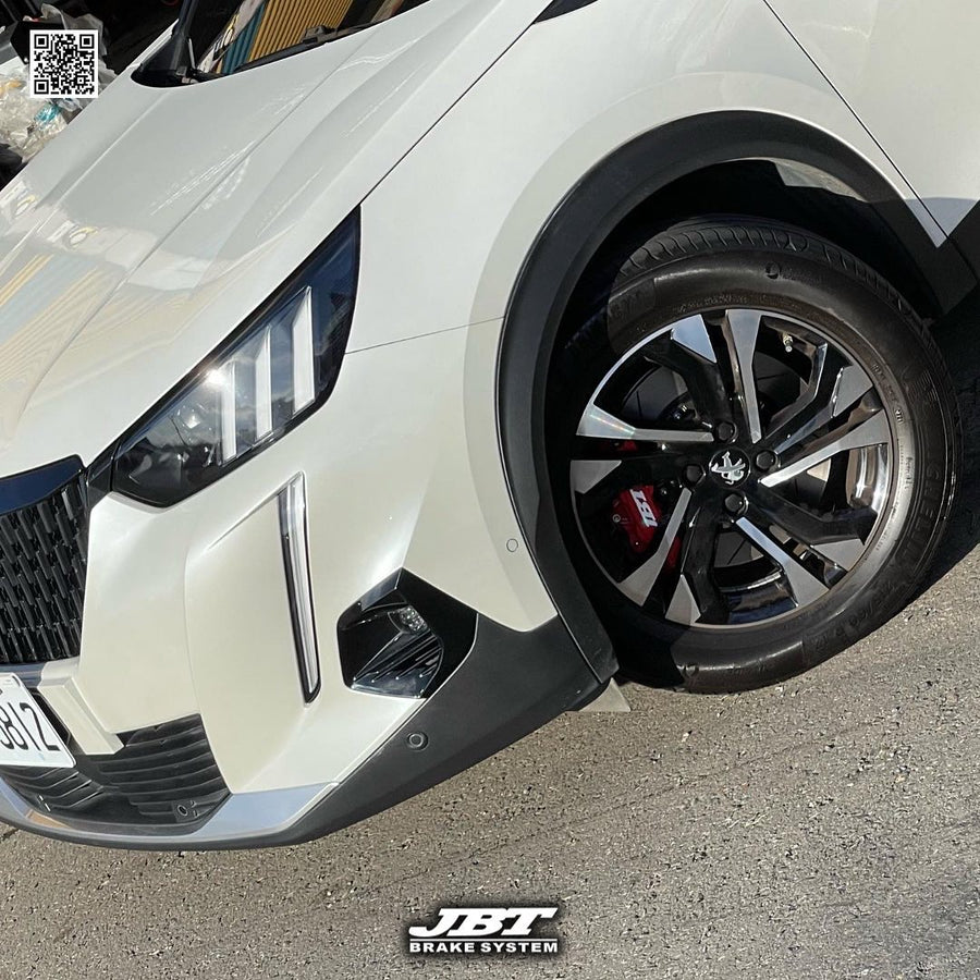 JBTブレーキキャリパーキット：PEUGEOT 2008GT：4POT（SP4P）+2ピース330mmスリットローター＋ブラケット＋パッド＋ブレーキホース：フロントフルセット：全9色