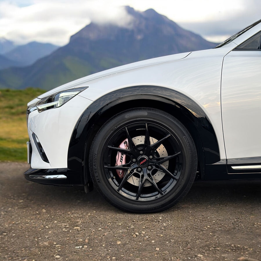 JBTブレーキキャリパーキット：MAZDA CX-3：4POT（JB4P）+2ピース302/330mmスリットローター＋ブラケット＋パッド＋ブレーキホース：フロントフルセット：全9色
