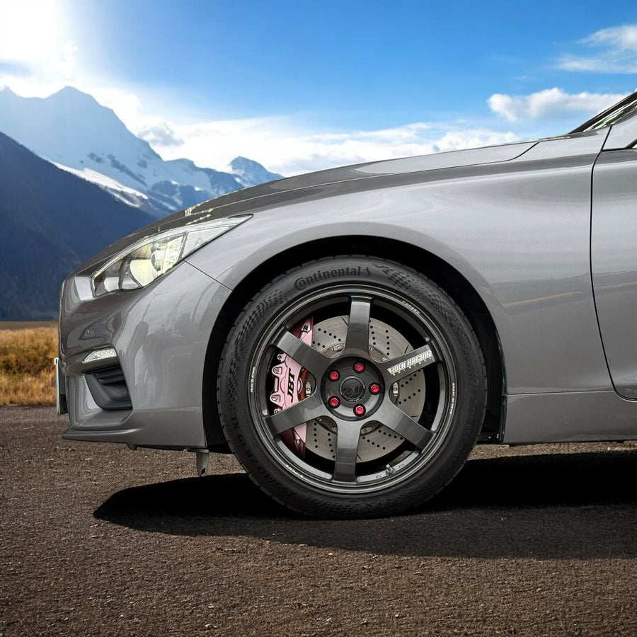 JBTブレーキキャリパーキット：INFINITI Q50：6POT（RS6P）+2ピース380mmスリットローター＋ブラケット＋パッド＋ブレーキホース：フロントフルセット：全9色