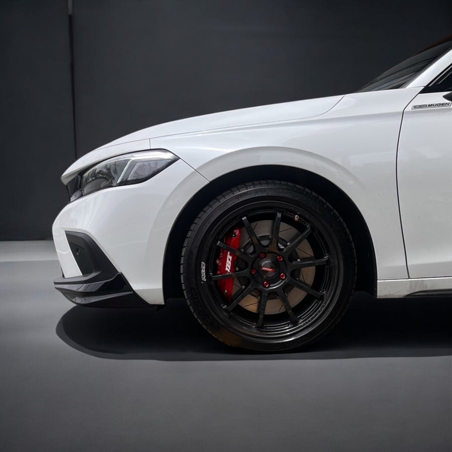 JBTブレーキキャリパーキット：HONDA Civic：4POT（SP4P）+2ピース355mmスリットローター＋ブラケット＋パッド＋ブレーキホース：フロントフルセット：全9色