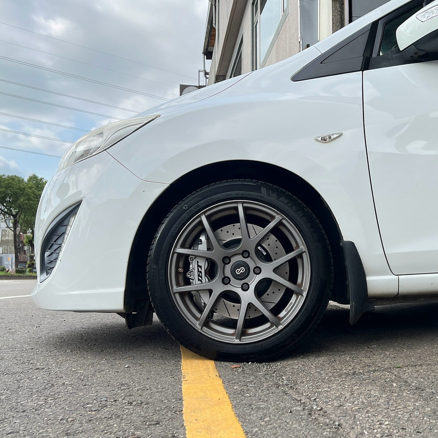 JBTブレーキキャリパーキット：MAZDA 5：4POT（SP4P）+2ピース330mmスリットローター＋ブラケット＋パッド＋ブレーキホース：フロントフルセット：全9色