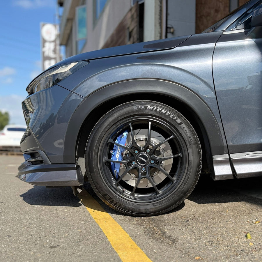 JBTブレーキキャリパーキット：HONDA HR-V：4POT（SP4P）+2ピース355mmスリットローター＋ブラケット＋パッド＋ブレーキホース：フロントフルセット：全9色