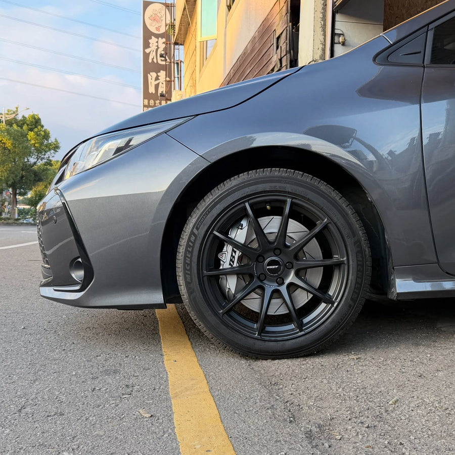 JBTブレーキキャリパーキット：TOYOTA Corolla Altis：4POT（SP4P）+2ピース330mmスリットローター＋ブラケット＋パッド＋ブレーキホース：フロントフルセット：全9色