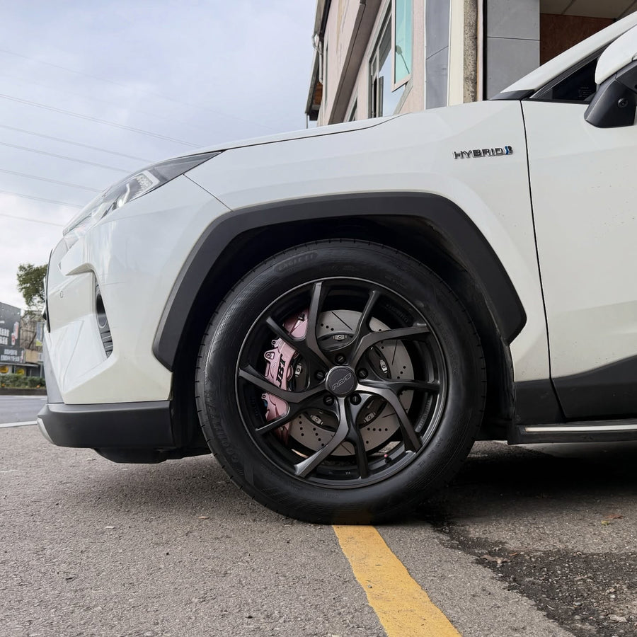 JBTブレーキキャリパーキット：TOYOTA RAV4 V：6POT（RS6P）+2ピース380mmスリットローター＋ブラケット＋パッド＋ブレーキホース：フロントフルセット：全9色