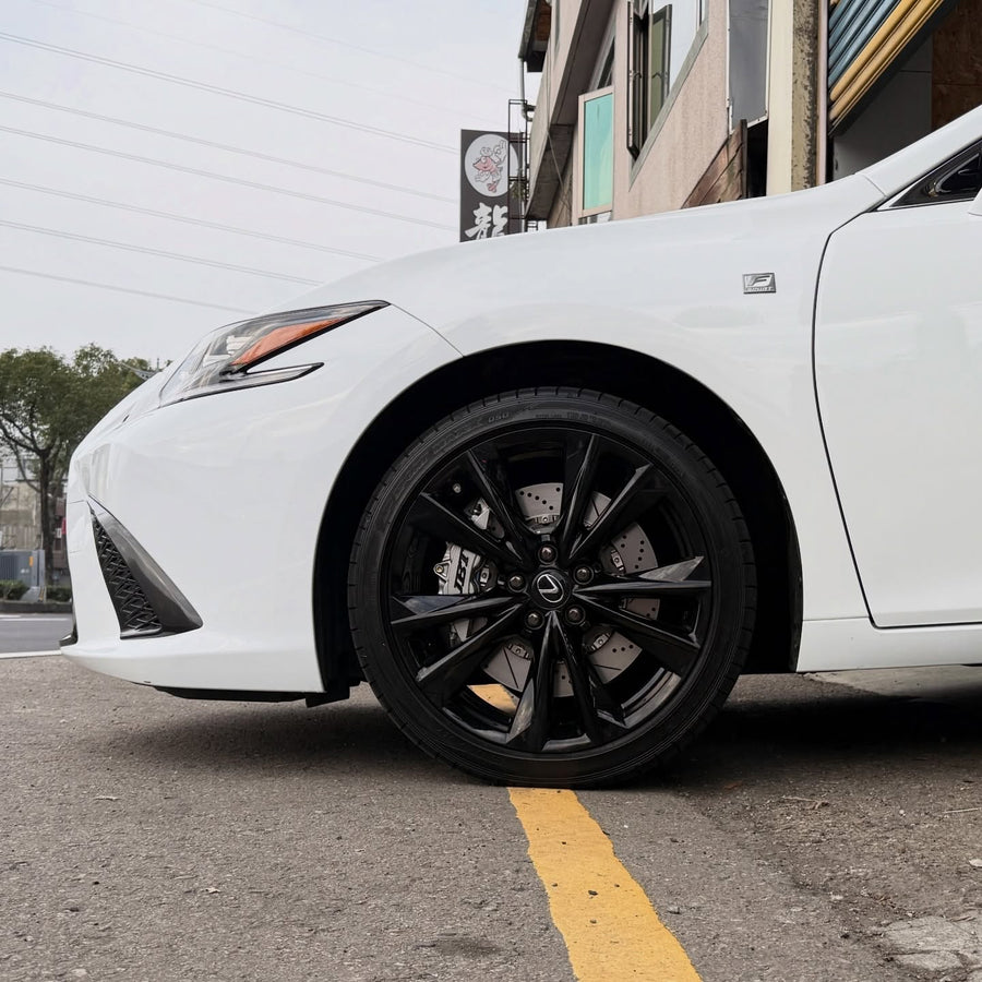 JBTブレーキキャリパーキット：LEXUS ES：4POT（SP4P）+2ピース355mmスリットローター＋ブラケット＋パッド＋ブレーキホース：フロントフルセット：全9色