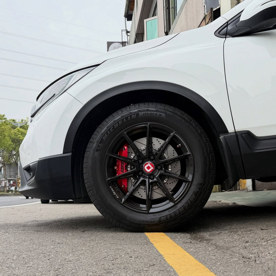 JBTブレーキキャリパーキット：HONDA CR-V V：4POT（SP4P）+2ピース355mmスリットローター＋ブラケット＋パッド＋ブレーキホース：フロントフルセット：全9色