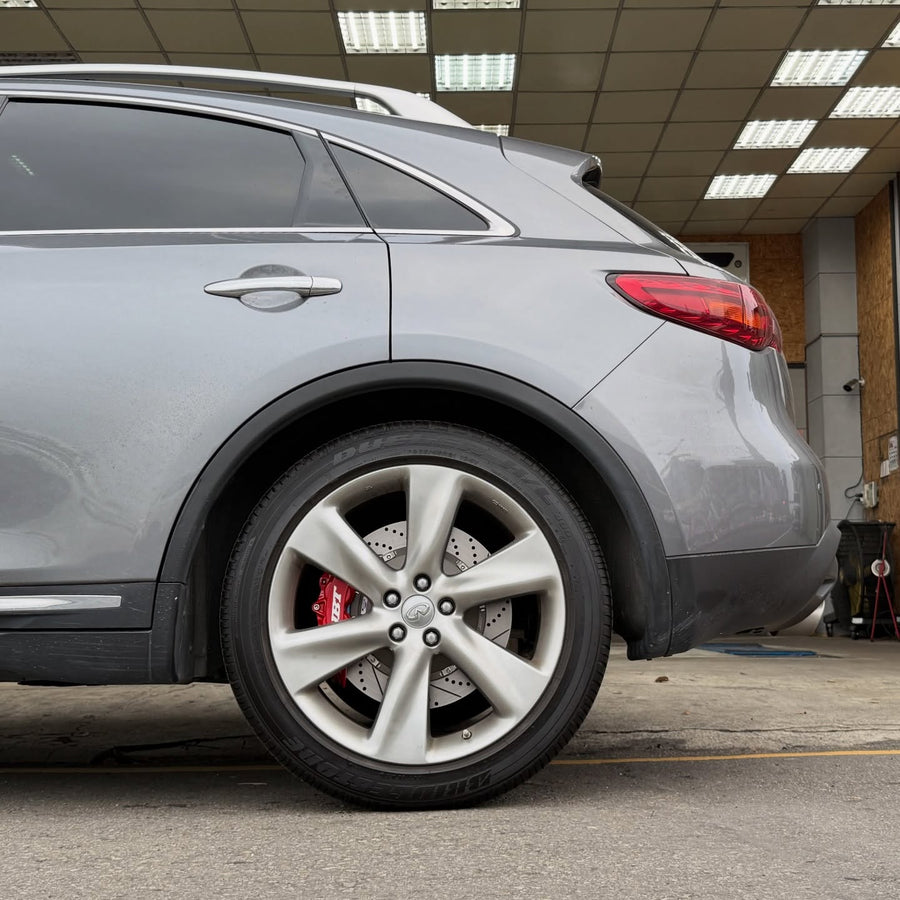JBTブレーキキャリパーキット：INFINITI QX70：4POT（SP4P）+2ピース380mmスリットローター＋ブラケット＋パッド＋ブレーキホース：フロントフルセット：全9色