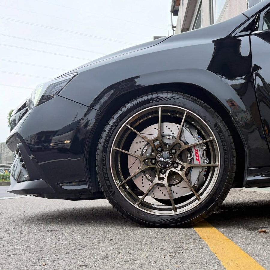 JBTブレーキキャリパーキット：SUBARU WRX：6POT（RS6P）+2ピース380mmスリットローター＋ブラケット＋パッド＋ブレーキホース：フロントフルセット：全9色